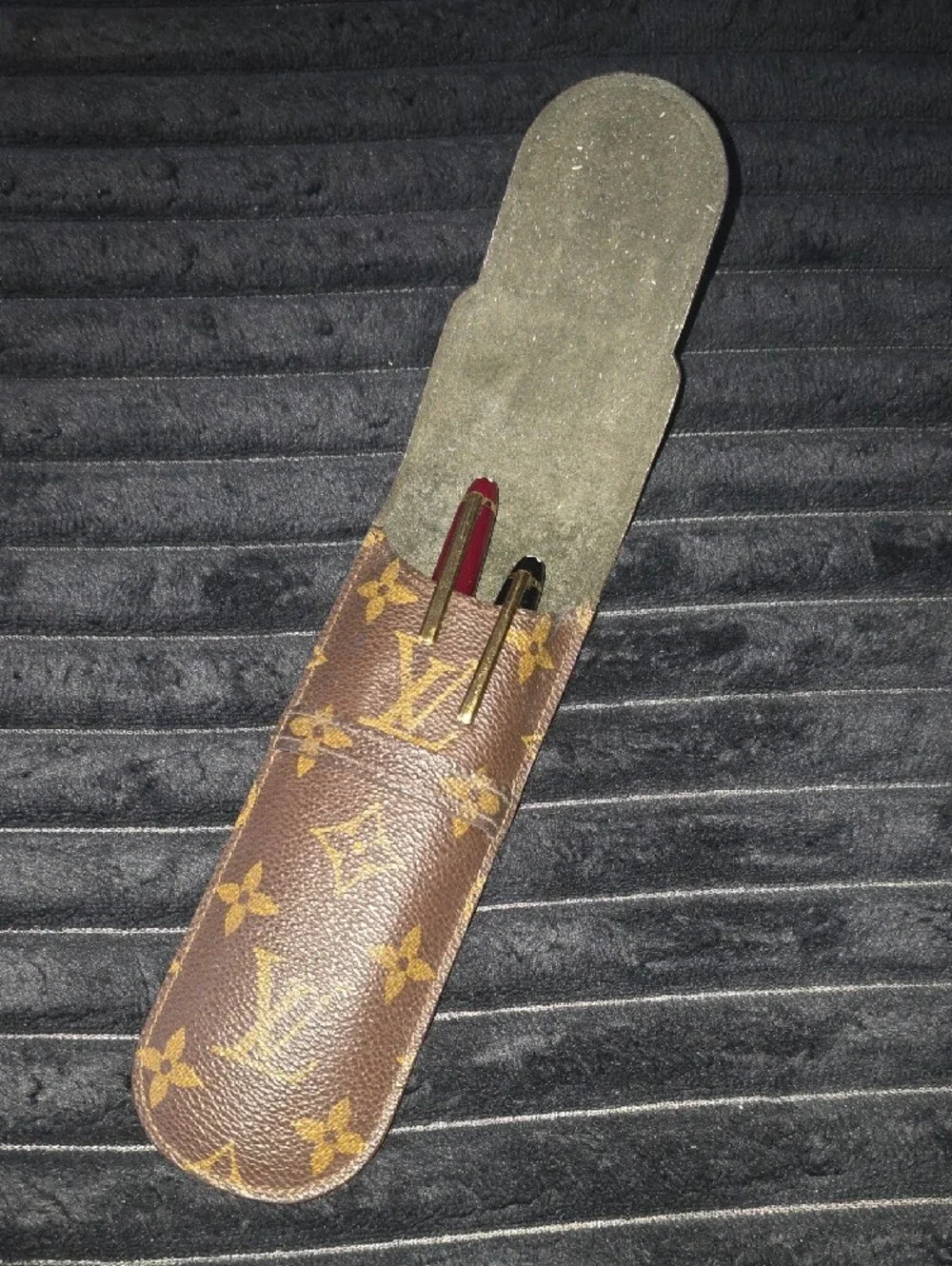 Louis Vuitton Brown Monogram Glasses Sleeve with Gold Accents